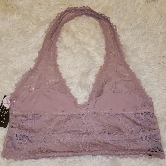 Pink lace Halter Bralette - Picture 4 of 5